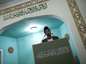 Said Ahmed Arif, the Imam of Berlin's Khadija mosque, a mosque of the Ahmadiyya Muslim Community, addresses guests during a New Year reception in Berlin on January 21, 2015. The Ahmaddiya Muslim Community, considered heretical by orthodox Muslims, were keen to condemn the recent attacks on the French satyrical weekly Charlie Hebdo, stressing that non-violence and tolerance was one of the movements main pillars. While Ahmadis say they have 200 million followers, mainstream Islamic scholars claim there are at best 10 million Ahmadis spread around the world. AFP PHOTO / JOHN MACDOUGALLJOHN MACDOUGALL/AFP/Getty Images