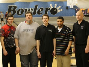 The top 5 bowlers in the 60th Molson Masters  bowling tournament are, from left, Darren Alexander, Marty Sanders, Ryan  Trussler, Steve Walls Jr. and Steve Kubis. (JASON KRYK/The Windsor Star)