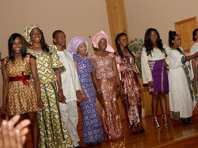 Models take the stage wearing traditional African clothing at a Black History Month celebration at Club Alouette, Saturday, Feb. 21, 2015. Hosted by the Organization of the African Community of Windsor, this year marks the groups 3rd annual Black History celebration.