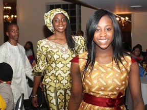 Models show off some traditional African outfits at a Black History Month celebration at Club Alouette, Saturday, Feb. 21, 2015. Hosted by the Organization of the African Community of Windsor, this year marks the groups 3rd annual Black History celebration. (RICK DAWES/The Windsor Star)