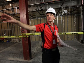 Jason Petro, manager of the Cardiac Wellness Program, speaks during a media kick off for the Heart Breaker Challenge and a tour of the new Cardiac Wellness Centre gym which is currently under construction at Hotel-Dieu Grace Hospital in Windsor on Wednesday, Feb. 25, 2015. (TYLER BROWNBRIDGE/The Windsor Star)