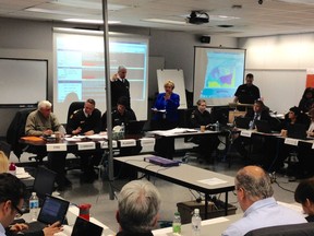 Windsor's emergency responders gather at the operations centre for a simulated earthquake response exercise. (DEREK SPALDING/The Windsor Star)