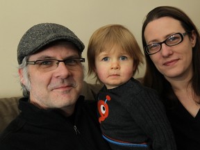 Jamie Greer is photographed with his wife Holly Brush and son Jonah Greer at their home in Windsor on Wednesday, February 18, 2015. Greer recently opened up about his personal mental health.   (TYLER BROWNBRIDGE/The Windsor Star)