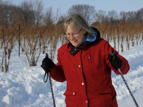 Charlotte Coleutti enjoys skiing between Essex County wineries with her husband during the Festival of Ice on Saturday, February 7, 2015. (JAY RANKIN/The Windsor Star)