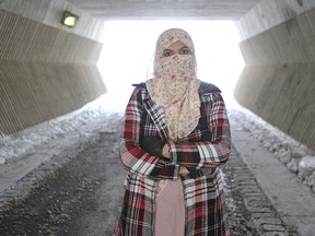 MISSISSAUGA: FEBRUARY 16, 2015 Zunera Ishaq, who wants to be allowed to wear her Niqab during the Canadian citizenship ceremony, poses near home home in Mississauga, Ont. on Monday February 16, 2015.  (J.P. Moczulski for National Post)
