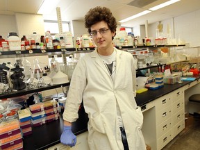 Daniel Tarade is photographed in his lab at the University of Windsor in Windsor on Monday, February 9, 2015. Tarade is part of the MOOC being offered by the university.  (TYLER BROWNBRIDGE/The Windsor Star)
