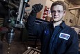 Jake Filiault, 18, a grade 12 Belle River High School student, is pictured at Reko Manufacturing Group where he participates in the Ontario Youth Apprentice Program (OYAP), Monday, Feb. 2, 2014.  (DAX MELMER/The Windsor Star)