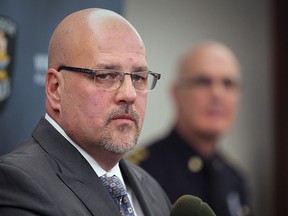 Staff Sgt. Mark Denonville speaks during a media conference at the Windsor Police headquarters on Thurs. Feb. 5, 2015, regarding the murder investigation of Cassandra Kaake. (DAN JANISSE/The Windsor Star)