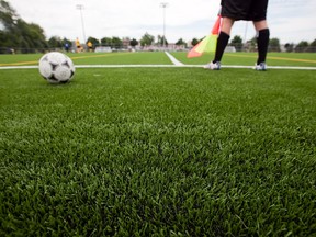 Soccer in a public park.