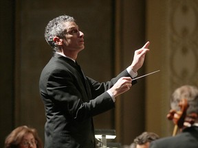 Music Director Robert Franz leads the Windsor Symphony Orchestra Saturday, Feb. 7, 2015 at the Capitol Theatre. Theatre Ensemble and the WSO collaborated for a performance called Wright Flight earlier in the evening.  (RICK DAWES/The Windsor Star)