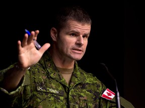 Commander Canadian Special Operations Forces Command Brigadier-General Michael Rouleau speaks during a technical briefing Monday January 19, 2015 in Ottawa. THE CANADIAN PRESS/Adrian Wyld