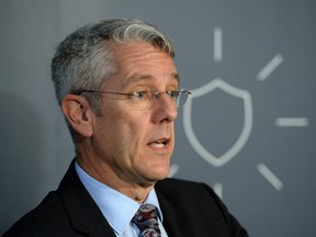 CTRC Chairman Jean-Pierre Blais speaks to media at the CRTC offices in Gatineau, Que., after announcing a new pick and pay model for cable and satellite providers. THE CANADIAN PRESS/Sean Kilpatrick