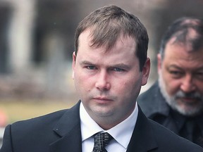 Cole Rickett leaves the Superior Court in Windsor on Friday, March 27, 2015. Rickett was found not guilty of impaired driving causing death and bodily harm in a crash that killed a Michigan woman. He was found guilty of a charge of having his ability to operate a vehicle impaired. (DAN JANISSE/The Windsor Star)