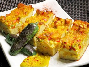 Giving up meat does not mean sacrificing taste. Our colourful Corn and Jalapeño Strata is the perfect example of this.
(ATCO Blue Flame Kitchen/Calgary Herald)