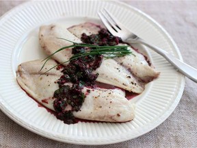 Tilapia with Horseradish and Beet Green Chimichurri.
Photograph by: AP Photo/Matthew Mead