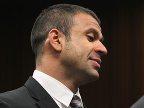 Const. David Bshouty of Windsor police is shown in a Detroit courtroom in this April 2014 file photo. (Dan Janisse / The Windsor Star)