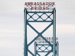 The Ambassador Bridge is pictured Monday, March 16, 2015.  (DAX MELMER/The Windsor Star)