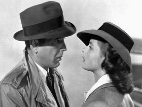 This photo provided by Warner Bros., shows actors Ingrid Bergman and Humphrey Bogart in a scene from the film "Casablanca." (AP Photo/Warner Bros.)