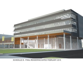The final rendering of the proposed new Windsor City Hall is dull and boring and uninspiring. (Courtesy of City of Windsor)