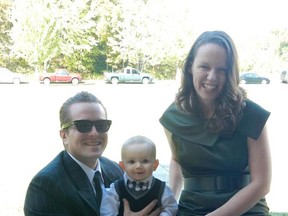Shane Knapp, his son Henry, and his wife Darcie Renaud. (Family photo / The Windsor Star)