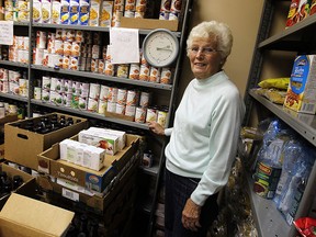 President of the Amherstburg Food Bank Lucille Thrasher is photographed at the food bank's current location in the Amherstburg Community Church on Wednesday, March 11, 2015. The food bank is searching for a new location.           (TYLER BROWNBRIDGE/The Windsor Star)