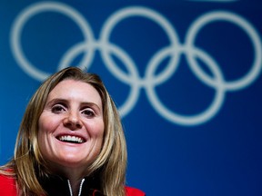 Hayley Wickenheiser, Team Canada women's hockey player and Canada's flag bearer, speaks to the media during a press conference before the 2014 Sochi Winter Olympics in Sochi, Russia on Wenesday, February 5, 2014. THE CANADIAN PRESS/Nathan Denette