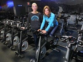 PureCycle Spin Studio owner Renee DiPietro, right, and Anita DiMambro, studio co-ordinator, are shown at the South Windsor business on March 11, 2015.  (DAN JANISSE/ The Windsor Star)