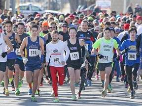 Runners take part in the Running Factory's 22nd annual Spring Thaw 5k run in Olde Riverside, Sunday, March 29, 2015.   (DAX MELMER/The Windsor Star)