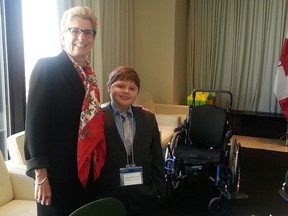 LaSalle's Tory Provenzano meets with Ontario Premier Kathleen Wynne on March 9, 2015 after receiving the 2014 Ontario Junior Citizen of the Year Award. (Courtesy of Kelly Provenzano)