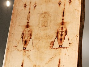 A replica of the Shroud of Turin is shown, Saturday, March 14, 2015, at Most Precious Blood Church. The visiting exhibit by the Vancouver Shroud Association drew in thousands of curious Windsorites over the course of a few days. (RICK DAWES/The Windsor Star)