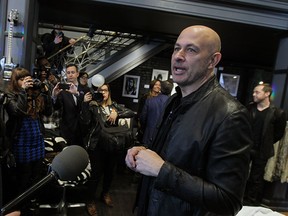 Designer John Varvatos speaks with the media during the opening of the new John Varvatos store on Woodward Avenue in downtown Detroit is seen on Thursday, March 12, 2015. Area developers are hoping the new store will be a catalyst for revitalization.           (TYLER BROWNBRIDGE/The Windsor Star)