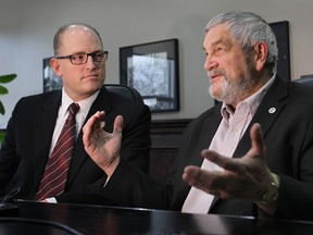 If council has questions about how the WEEDC operates, they should be directed at the board of directors, which includes Windsor Mayor Drew Dilkens, left, and Essex Warden Tom Bain (DAN JANISSE/The Windsor Star)