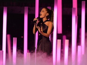 Ariana Grande performs Saturday, March 7 at Joe Louis Arena in Detroit. (Robyn Beck / AFP / Getty Images)