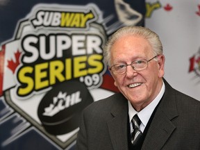 Hall of Fame hockey player Marcel Pronovost was named the honourary captain of Team OHL for the upcoming Subway Super Series game in this 2009 file photo. (DAN JANISSE/The Windsor Star)
