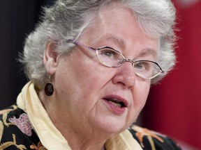 Senator Nancy Ruth speaks at a news conference in Ottawa on Thursday Dec. 16, 2010. The Conservative senator is miffed that she's being asked to justify claiming a meal expense while travelling when she could have eaten a free airline breakfast of "cold Camembert with broken crackers." THE CANADIAN PRESS/Sean Kilpatrick