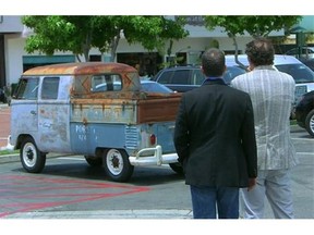 Jerry Seinfeld, left, and Michael Richards, former co-stars in the popular comedy "Seinfeld," in a scene from the finale of Seinfeld's web series, “Comedians in Cars Getting Coffee.” The Crackle video streaming service, known best for Jerry Seinfeld's motorized interview series, will run a constant video feed as if it were a TV network, with a schedule of programming. (AP Photo/Columbus 81 Productions)