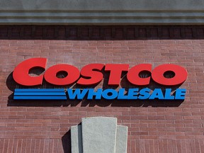 A Costco sign is displayed on March 12, 2013 in Los Angeles, California.  (Photo by Kevork Djansezian/Getty Images)