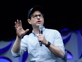 Writer, director and producer J.J. Abrams from the film "Star Wars: The Force Awakens" participates in a panel at the kick-off event of Disney's Star Wars Celebration 2015 at the Anaheim Convention Center April 16, 2015. (Photo by Kevork Djansezian/Getty Images)