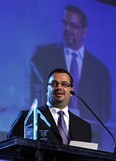 Frank Abbruzzese accepts the Entrepreneur of the Year Award at the 22nd annual Business Excellence Awards at the Ciociaro Club in Windsor in 2012.  
Tyler Brownbridge / The Windsor Star