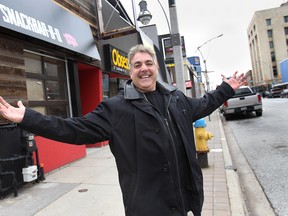 Local businessman Mark Boscariol is pictured in front of his restaurant Snack Bar-B-Q on Chatham Street in Windsor, Ont. (DAN JANISSE/The Windsor Star)