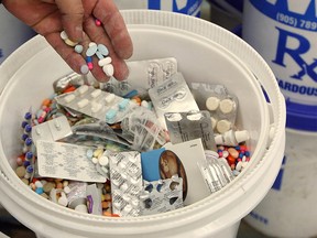 A large quantity of unwanted medications ready for disposal is shown in this 2010 file photo. (Dan Janisse / The Windsor Star)
