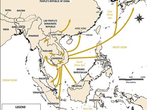 The exodus of refugees from Indochina between 1975 to 1995. (Courtesy of The UNHCR)