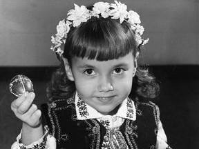 Students of the Easter egg art are of all ages. Tamara Lee Wojcik, 5, of 1005 St. Rose Ave., Riverside is pictured on April 29, 1964. (FILES/The Windsor Star)