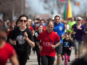 Runners participate in the annual Run for Rocky 5k Run/Walk at Dieppe Park, Sunday, April 12, 2015.  (DAX MELMER/The Windsor Star)