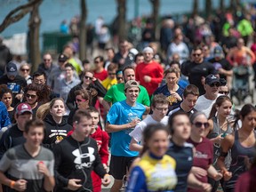 Runners participate in the annual Run for Rocky 5k Run/Walk at Dieppe Park, Sunday, April 12, 2015.  (DAX MELMER/The Windsor Star)
