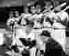 Detroit Tiger’s Starting Lineup for April 14, 1984’s American League Opener – Manager Charley Dressen (right foreground) poses with the starting lineup the Detroit Tigers will employ in today’s American League baseball opener at Tiger Stadium.. That’s catcher Bill Freehan and pitcher Phil Regan in the left foreground. Standing behind them, their hats on their shoulder, are, from the left: third baseman Don Wert, shortstop Dick McAuliffe, centrefielder Don Demeter, rightfielder Al Kaline, first baseman Norm Cash, second baseman Jerry Lampe and leftfielder Billy Bruton. Only McAuliffe, Kaline, Cash and Breton played in the 1963 opening game when Bob Scheffling, now in the radio booth, managed the Bengals. (Star File Photo)