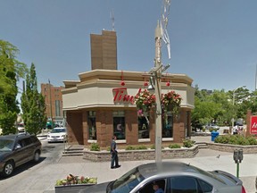 A 2012 Google Maps image of the Tim Hortons location at 80 Park St. East in downtown Windsor.