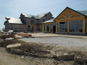 Work continues on the new addition at Sprucewood Shores Estate Winery near Essex on Wednesday, April 29, 2015. The new building will house weddings and other events.  (TYLER BROWNBRIDGE/The Windsor Star)
