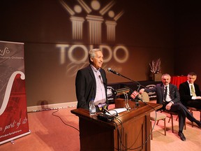 Tony Toldo, of the Toldo Foundation ,speaks during a media conference on Tuesday, April 7, 2015, at the Capitol Theatre in Windsor, Ont. regarding a $500,000 donation to the Windsor Symphony Orchestra. (DAN JANISSE/The Windsor Star)