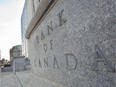 The Bank of Canada building is viewed in this April 12, 2011 file photo in Ottawa. The Bank of Canada maintained its key lending rate at one percent on January 22, 2014, after inflation moved further below its two percent target.The central bank blamed "significant excess supply in the economy and heightened competition in the retail sector" for the stubbornly low inflation, which last recorded 0.9 percent in November. AFP PHOTO/GEOFF ROBINSGEOFF ROBINS/AFP/Getty Images ORG XMIT: -